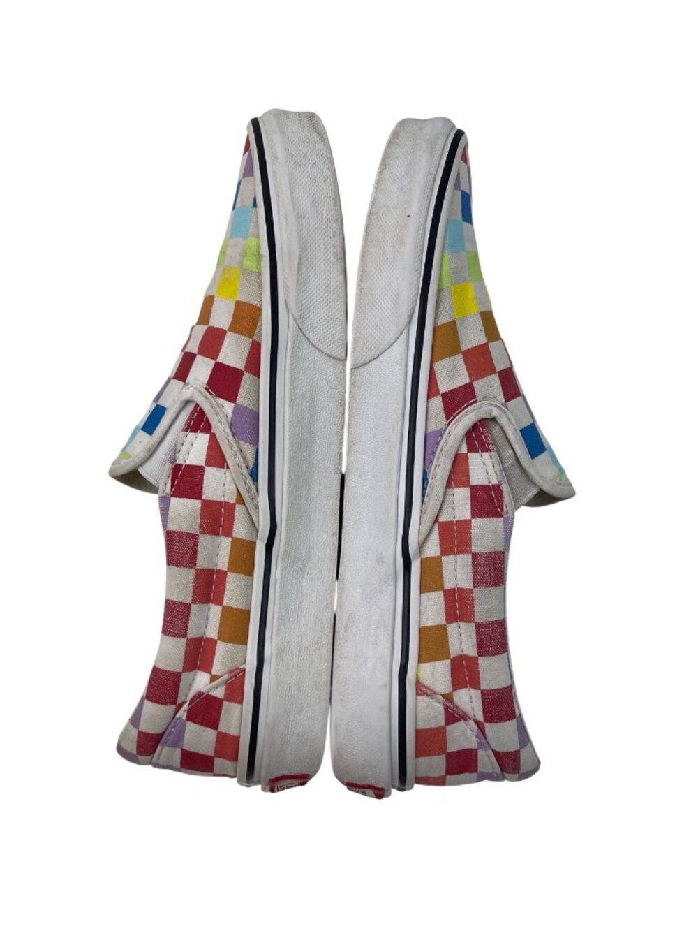 Vans Classic Slip-On Rainbow Checkerboard Sneakers Men 6.5 Women 8 Canvas Shoes - Picture 9 of 11